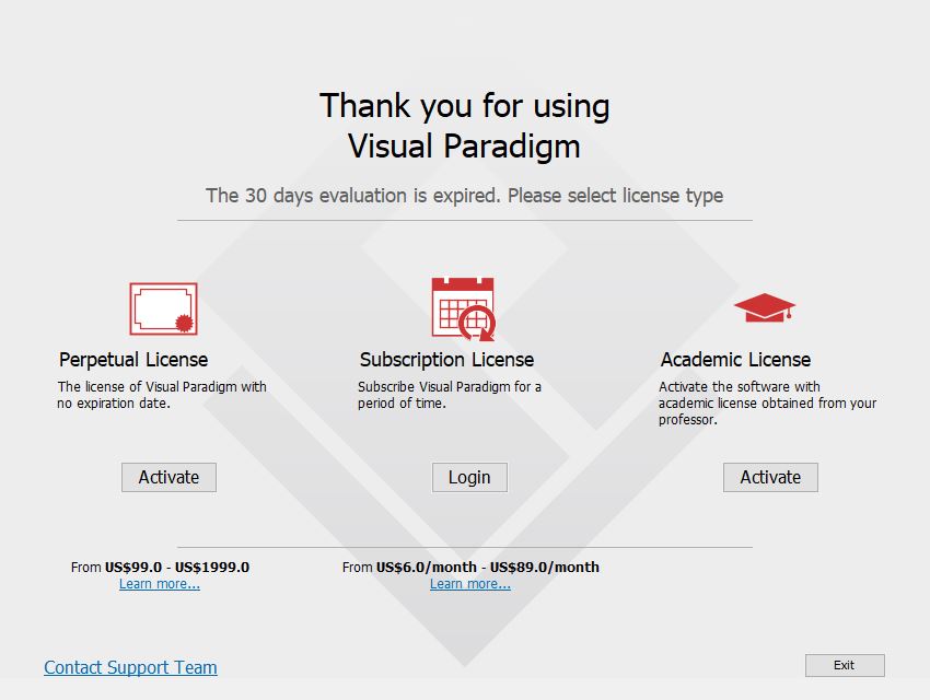 visual paradigm download academic license