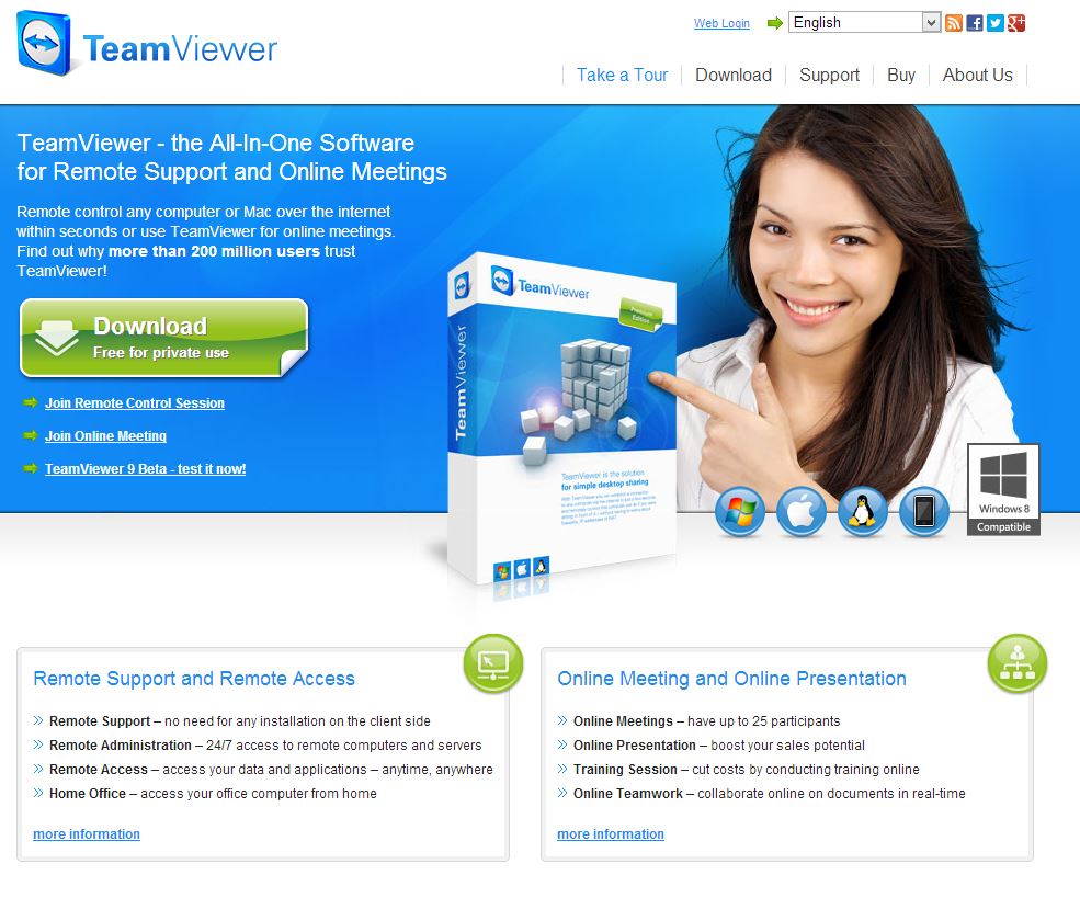 TeamViewer Home Page
